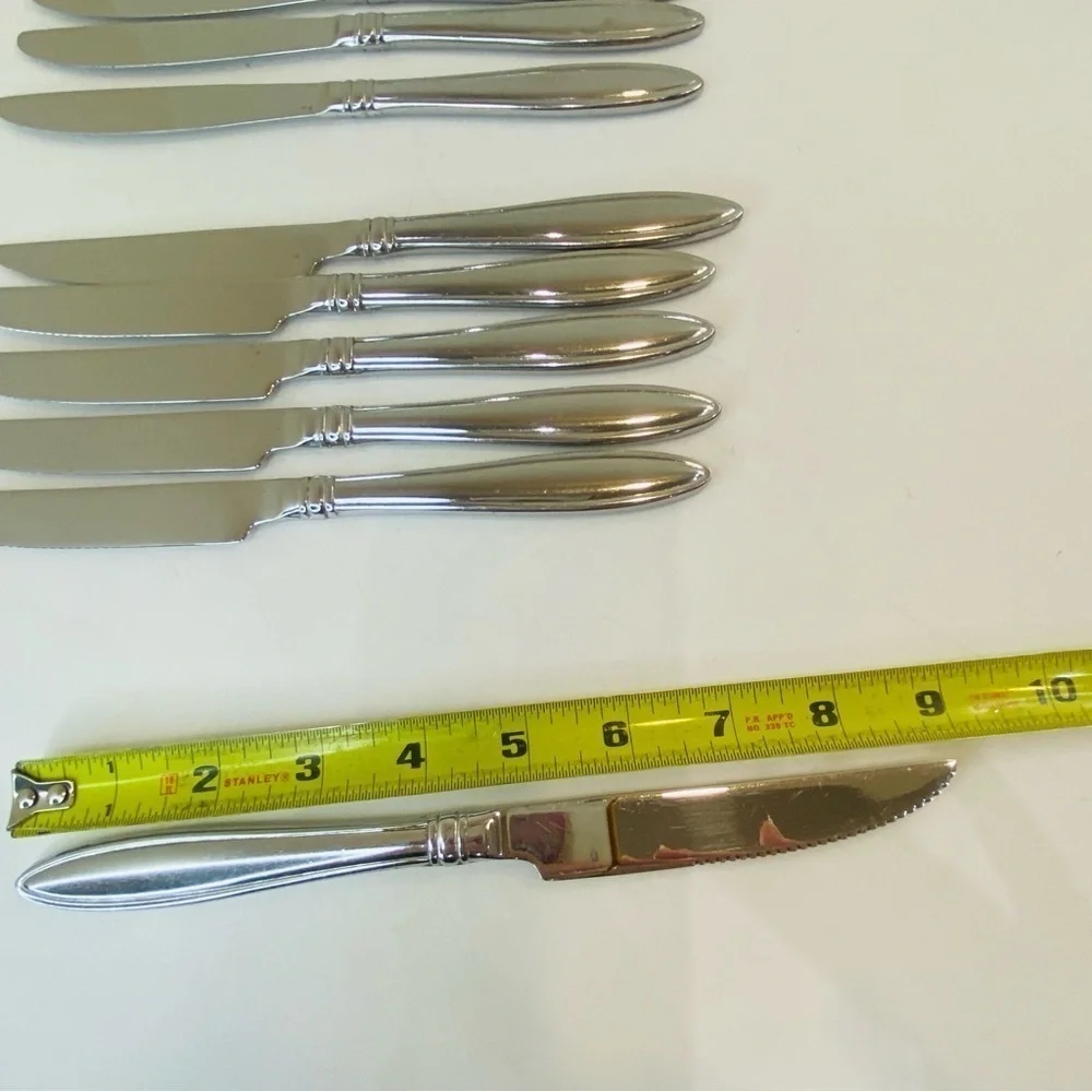 Reed & Barton Stainless Steel Celebration 4 Dinner Knives & 6 Steak Knives EUC